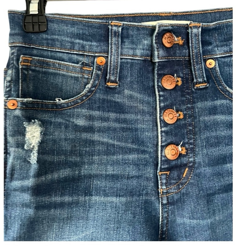 Madewell 10” high rise skinny button-fly distressed jeans